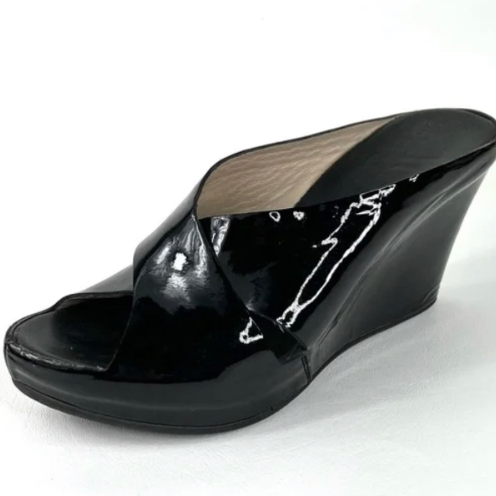 AGL Black Parent Wedge Sandal Size 40